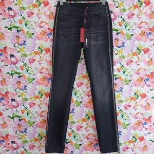 NWT Cambio Black Jeans Rhinestone Embellished Size 6 Elastic Waist